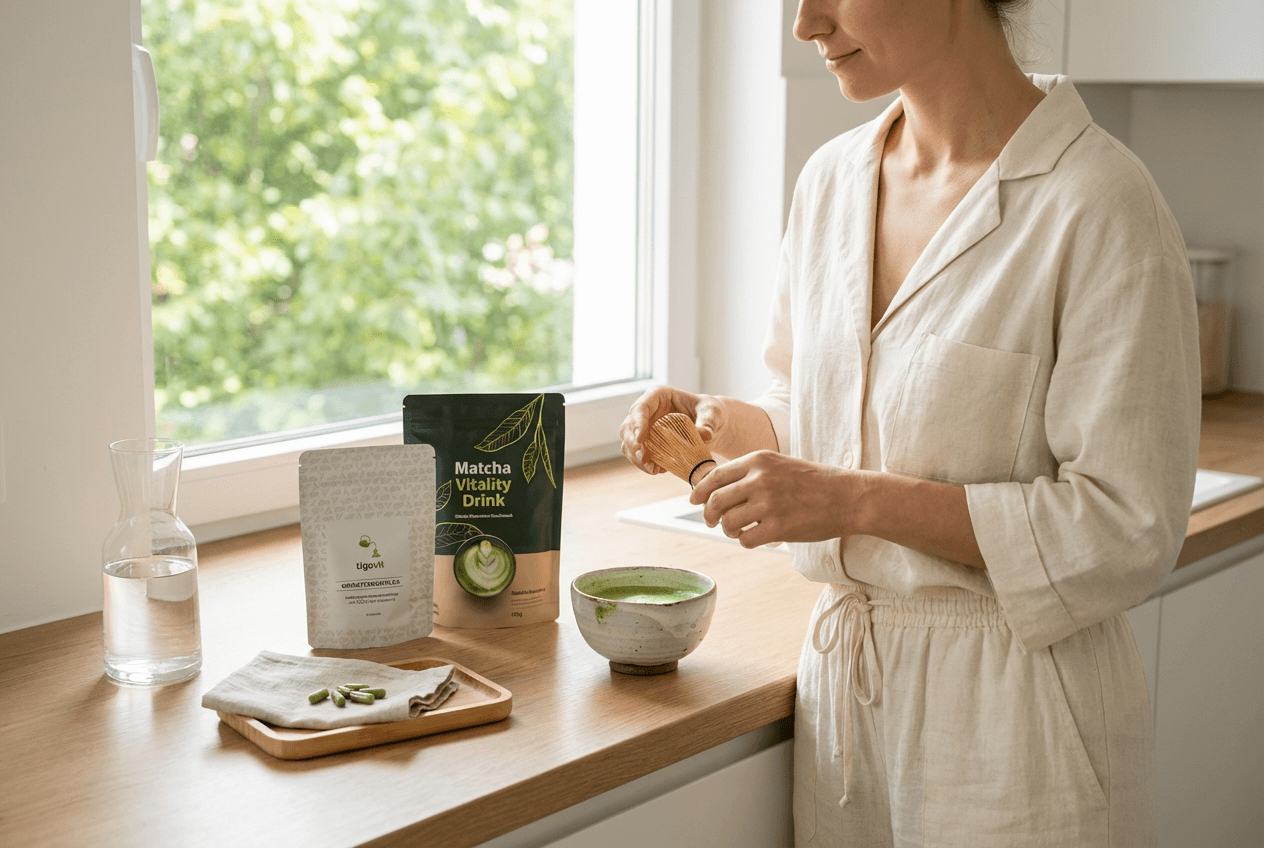 Green Vitality Duo – Matcha Kollagen Pulver & EGCG Kapseln Set | tigogreen